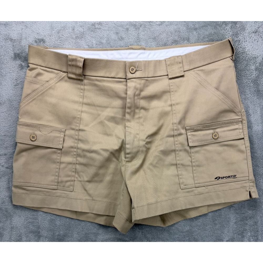 Sportif USA Men's Cargo Shorts 40 Beige Sail Hike Boat Coach Stretch‎ READ